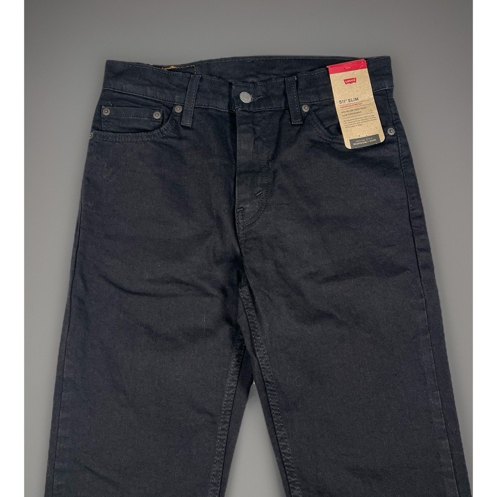 NWT- Levi's 511 Slim Fit Stretch Jeans Men 30x29 Black Denim